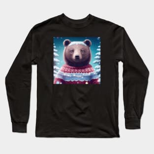 Cute Christmas Bear Long Sleeve T-Shirt